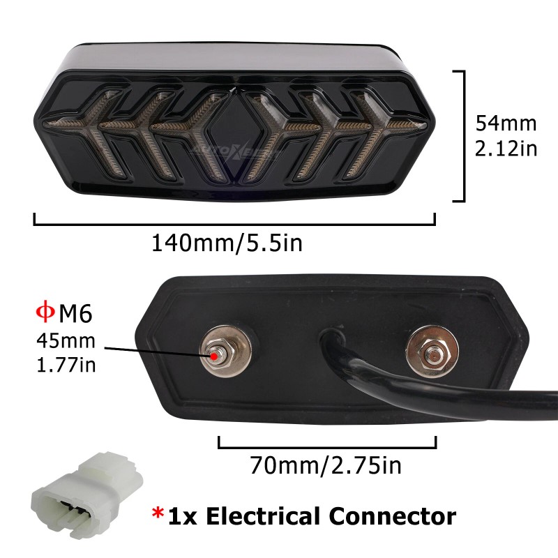 XUKEY 3-in-1 LED Tail Brake Light Sequential Turn Signal For