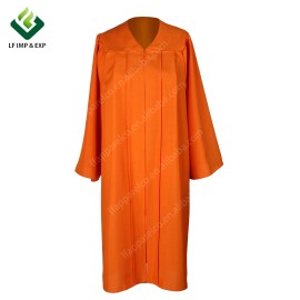 Unisex Matte Choir Robes for Church Baptism Officiant Confirmation Costume,Graduation Gown Pastor &judges RobeSize: 48"FF, Color: Orange