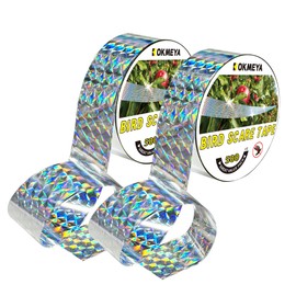 KOKMEYA Bird Scare Tapes 500FT*2 Reflective Flash Tape for Birds, Bird Scare Device Double Side Ribbon Scare Birds Away for House, Garden, Yard, Orchard, Patio