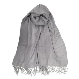Keys ST03 Women's Stole (All 3 Colors/Size: 69.9 x 28.7 inches (175 x 73 cm), Excluding Fringe, For All Seasons, Solid, Thin, Medium Thick, Cooling Protection, UV Protection, gray