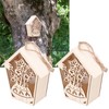 2Pcs Bird House with Warm Light Hollow Flowers Patterns Bird