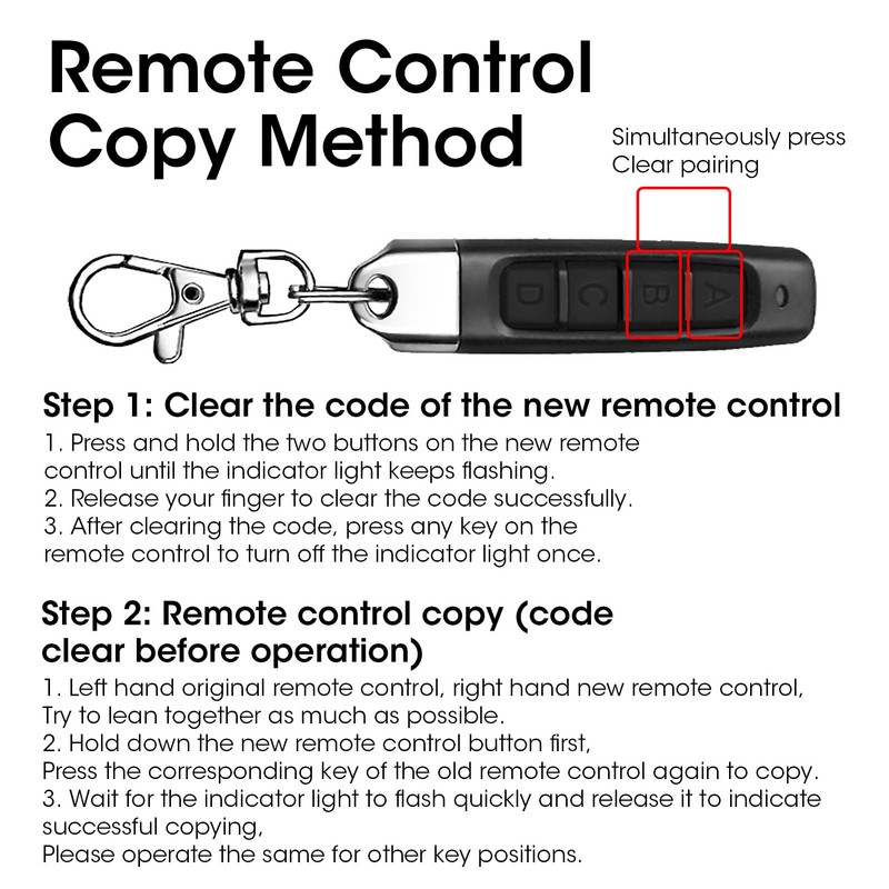 3 Pcs 433MHz Copy Remote Opener, Universal Garage Door Controller