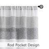 Central Park Gray Charcola Stripe Sheer Color Block Window Curtain