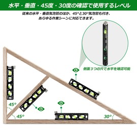 Huepar TL13 Level Level, Mini Strong Magnet, V-Groove, Screw Clamp, Graduated, 4 Bubble Tubes (Horizontal, Vertical, 45°, 30°)