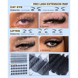 CORUSCATE Lash Clusters Spikes with Bottom Lashes 120D Eyelash Clusters
