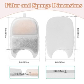 Loimon 12 Set Replacement Filters & Sponges Compatible 135 fl oz/4L Wireless Cat Water Fountain & BFLICROY Pet Fountain - Triple Filtration System with Activated Carbon