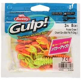 Berkley Gulp! SW Pulse Claw 3" Chartluce Green Black Frost Orange G2SQPC3-CGBFO Chinu Light Rock Rock Fish