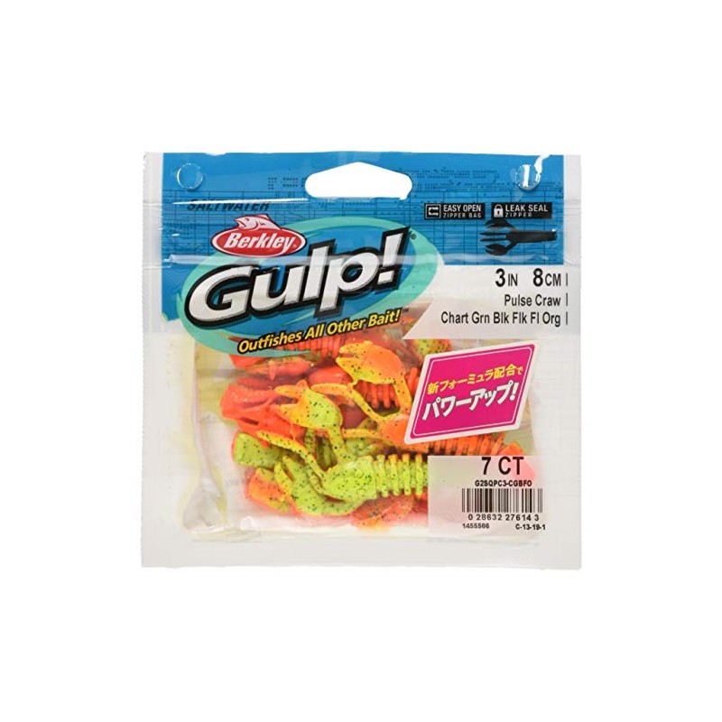 Berkley Gulp! SW Pulse Claw 3" Chartluce Green Black Frost