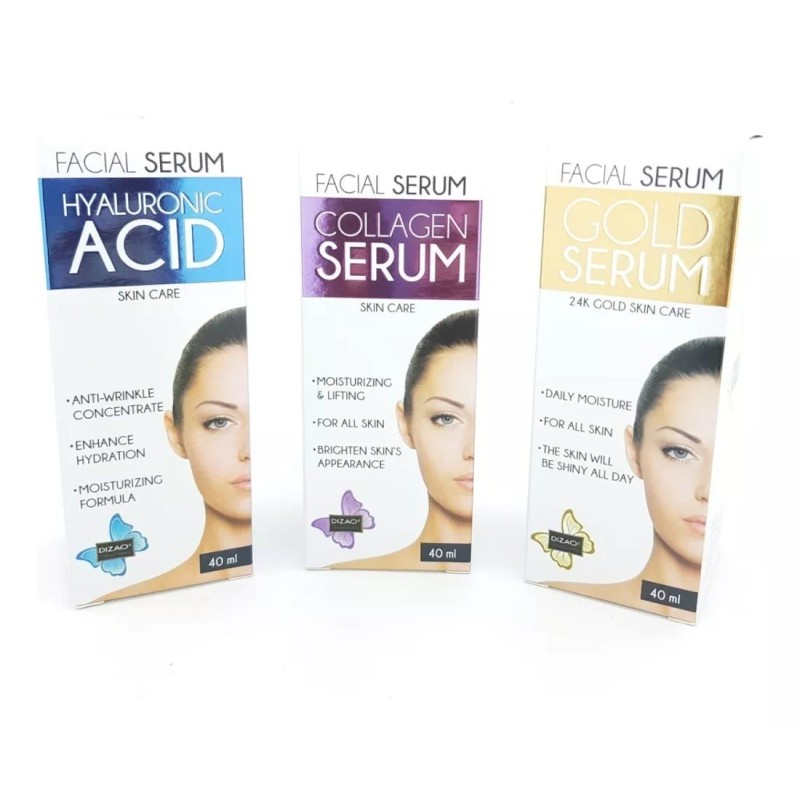 Dizao Pack 3 Serum Multifuncionales Acido Hialuronico Colageno Oro Tipo