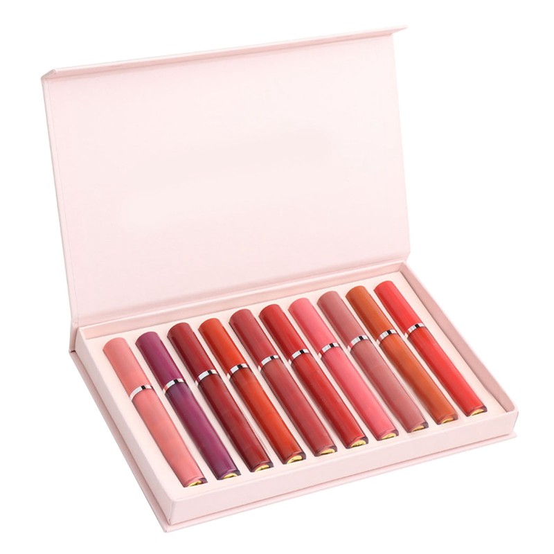 10PCS Matte Liquid Lipstick Makeup Set Waterproof Non Stick Cup