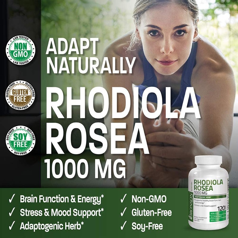 Bronson Rhodiola Rosea 1000Mg Supplement - Adaptogenic Herb for Brain,