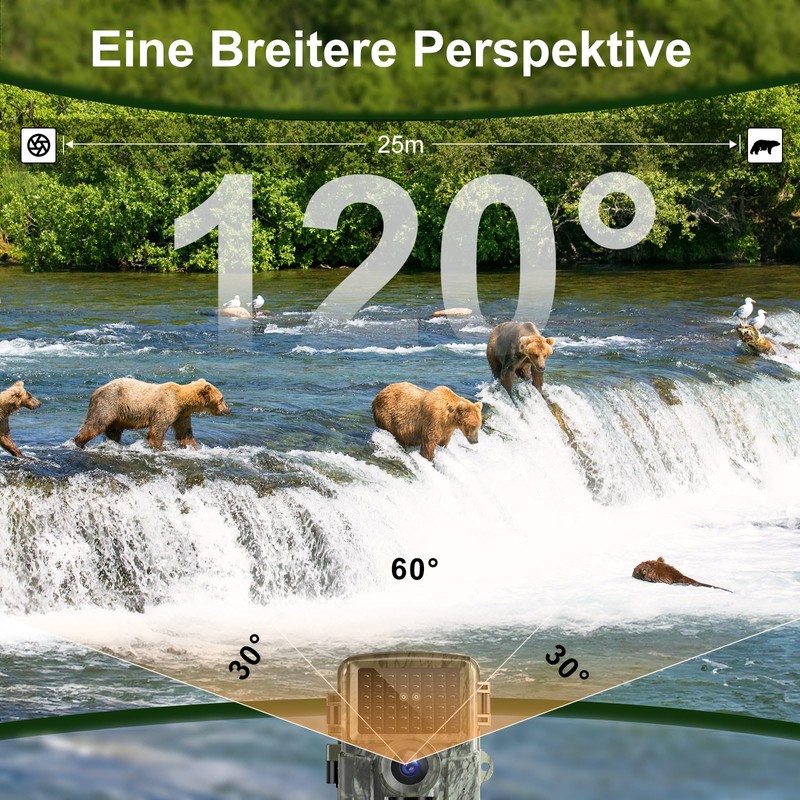 TESPHAN WLAN Wildlife Camera 48MP 2.7K, 120° Hunting Camera 0.1s