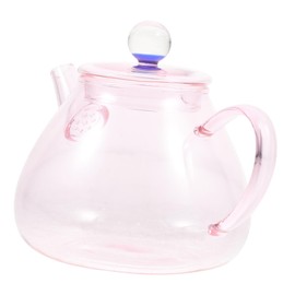 SHOWERORO 250ml Small Glass Tea Kettle Tea Pot with Lid Elegant Design for Home Office Heat Proof