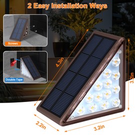 XILLUMI CORE Solar Step Lights for Outside Waterproof IP67, Outdoor Stair Lights 12 Pack, Solar Stair Lights Outdoor LED Outdoor Step Lights Decor for Stair, Deck, Front Step, Patio, Garden Step