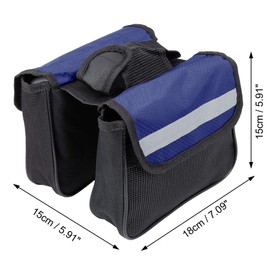 X AUTOHAUX 18x15x15cm Bike Saddlebag Bicycle Frame Bag Tool Pouch Pack Storage Bag Black Blue