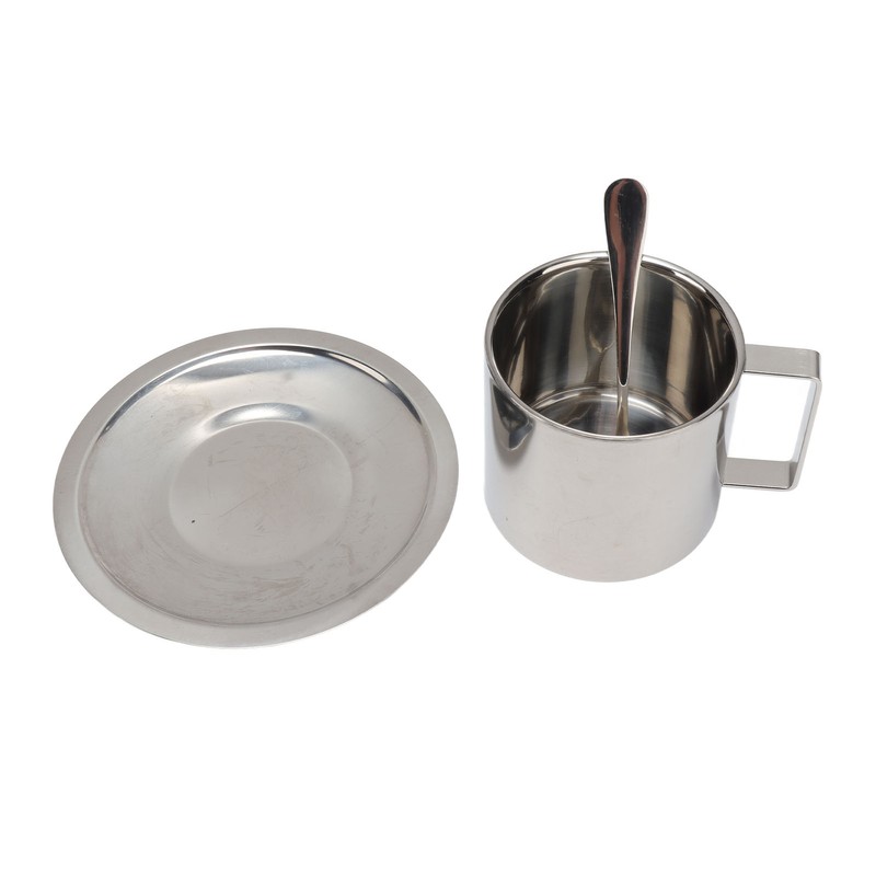 Stainless Steel Coffee Cup Set Double Walled Rustproof Modern Latte