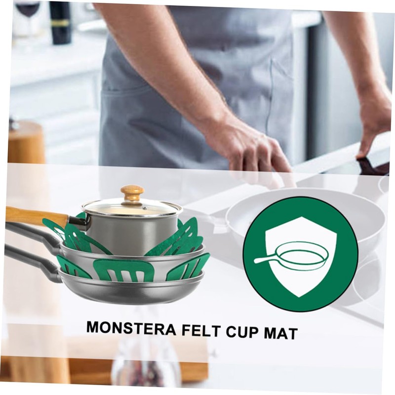 MAGICLULU 1set Cactus Felt Coaster Heat Insulated Cup Mat Multi