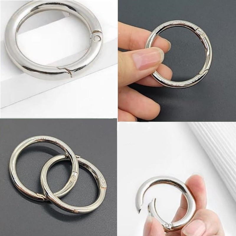 Changyeah 45mm Round Carabiners Pack of 15 Silver Classic Untreated