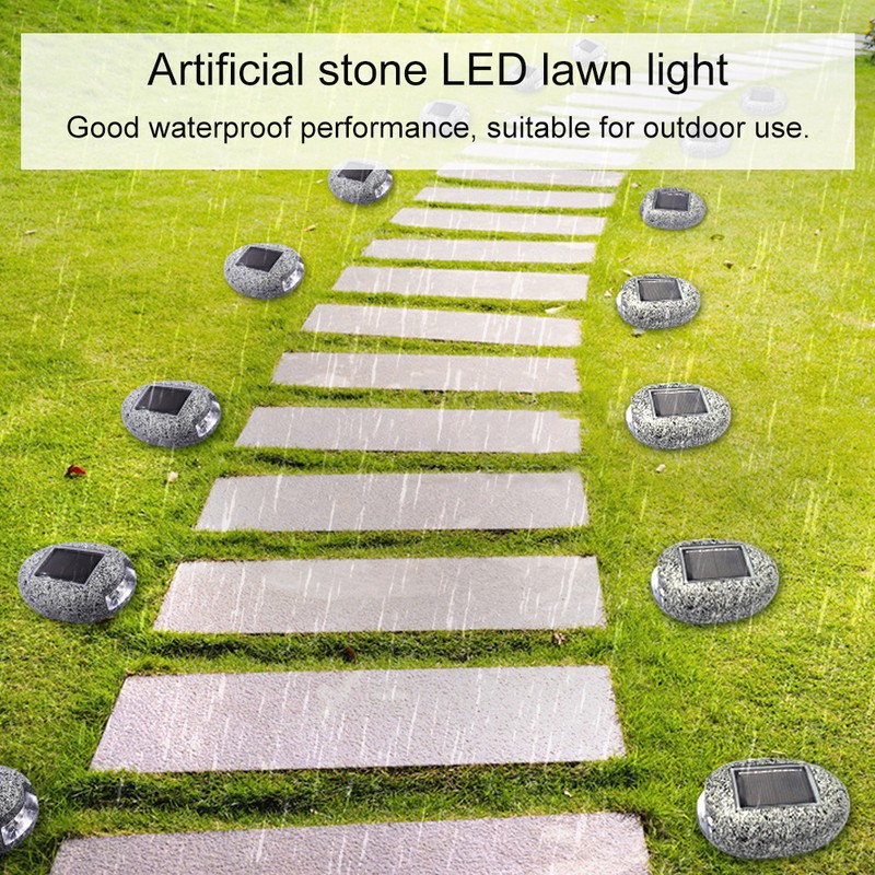 Outdoor Solar Power Waterproof Lights Imitation Stone Lamp Garden Lawn
