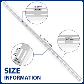 MorningRo 6 Pcs Dual Track Upright Wall Shelving System Heavy Duty Support System Twin Slot Shelf Rail Shelf Standards for Pantries Linen Closets Laundry Rooms(White,47.5 Inch)