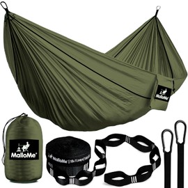 MalloMe Camping Hammock with Straps - Heavy Duty Outdoor Hammocks Portable Hammock 1 & 2 Two Person Double Hammock - Amacas Hamacas Para Adultos & Kids Backpacking Tree Hamock Hammok Hamic Small Large