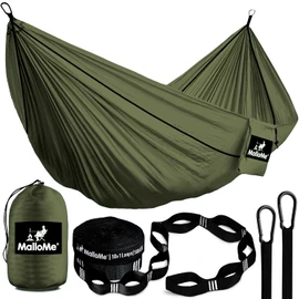 MalloMe Camping Hammock with Straps - Heavy Duty Outdoor Hammocks Portable Hammock 1 & 2 Two Person Double Hammock - Amacas Hamacas Para Adultos & Kids Backpacking Tree Hamock Hammok Hamic Small Large