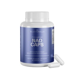 NAD Caps - NAD (Nicotinamida Adenina Dinucleótido) con Colágeno Marino Hidrolizado - Suplemento Diario - 90 Cápsulas 500 mg - Sin Sabor
