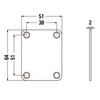Guitar neck joint plate 51mm x 64mm in gold including