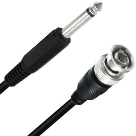 tunghey BNC Male to 6.35mm 1/4 Inch Male Audio Cable，6.35mm Mono TS Plug to BNC Plug Bidirection Connector Cable for CCTV DVR Camera Antenna Radio Etc 1.8M (BNC Male)