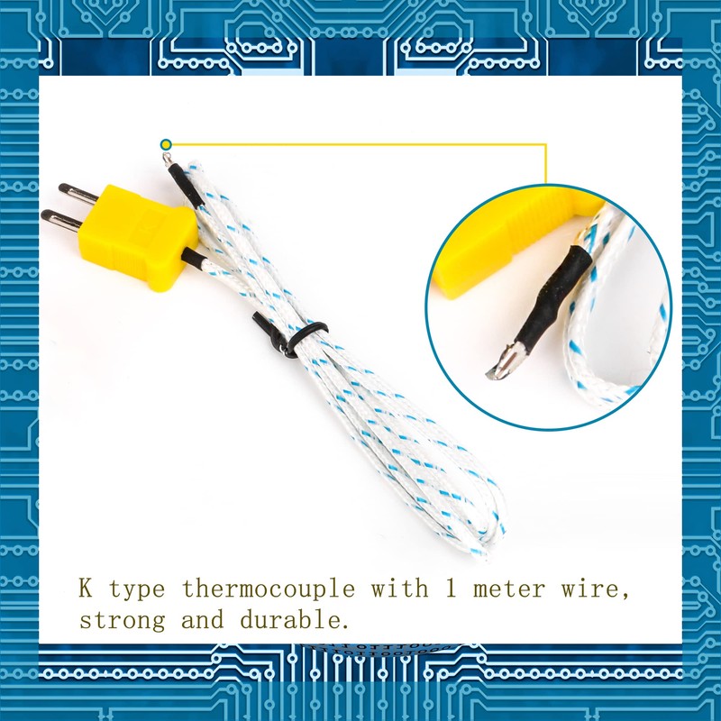 cnbtr Metal 1 Meter K-Type Measuring Thermocouple Probe Sensors with