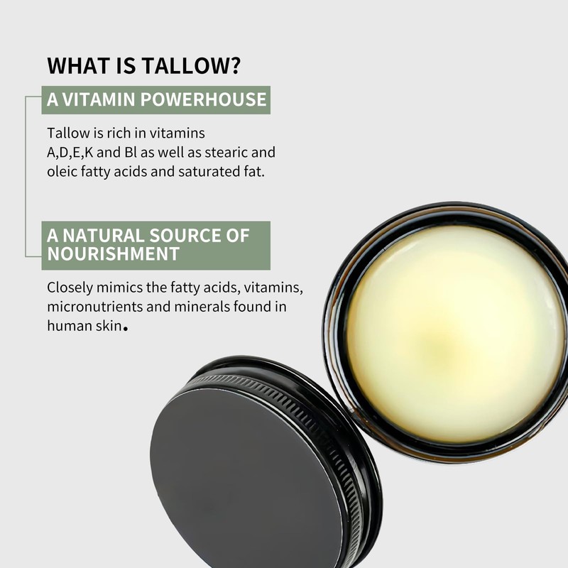 2PCS Beef Tallow Moisturiser,Beef Tallow and Honey Balm for Skin