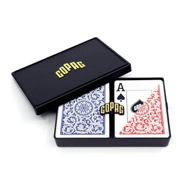 Copag 1546 100% Plastic Poker Playing Cards, Jumbo Index Red & Blue Backs Twin Pack