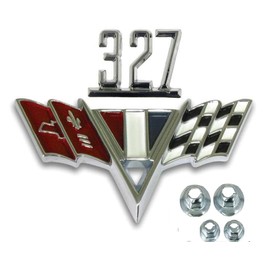 Classic Headquarters Chevy 327 V-Flag Fender Emblem Set