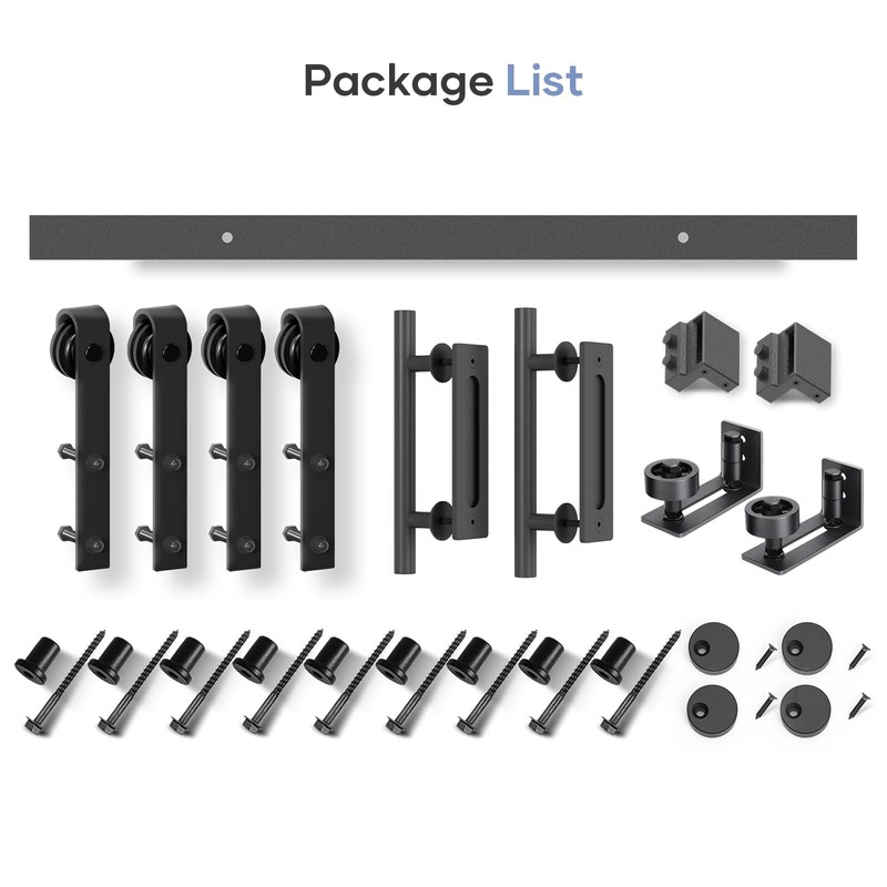 EaseLife 12 FT Double Sliding Barn Door Track and Handle