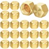 Hicarer 200 Pcs 3/8 Inch Brass Compression Cap Stop Valve