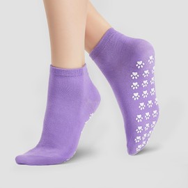 WANZHIHUI Pilates Yoga Socks with Grips for Women 5 Pack Non Slip Grip Socks Sticky Anti-skid Barre Socks (Cotton, 5 pairs/style 8)