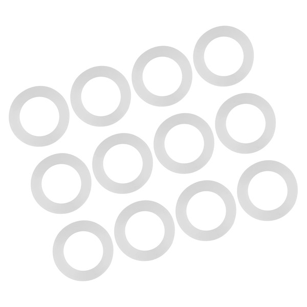 Flat Gasket, 12pcs Silicone Flat Gasket White Sealing Washers for