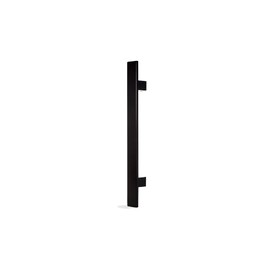 24 Inch Long 1-Sided Modern Front Door Handle Matte Black Painted Finish, Stainless Steel Door Pull Push Handle for Single or Double Doors Sliding Doors Internal External, Flat Rectangular Shape Bar