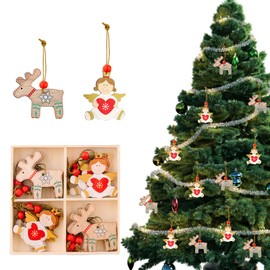 Christmas Ornaments Set of 12 Angel Reindeer Christmas Tree Ornaments Christmas Ornaments Christmas Ornaments Decor Decor String Christmas Decorations (D)