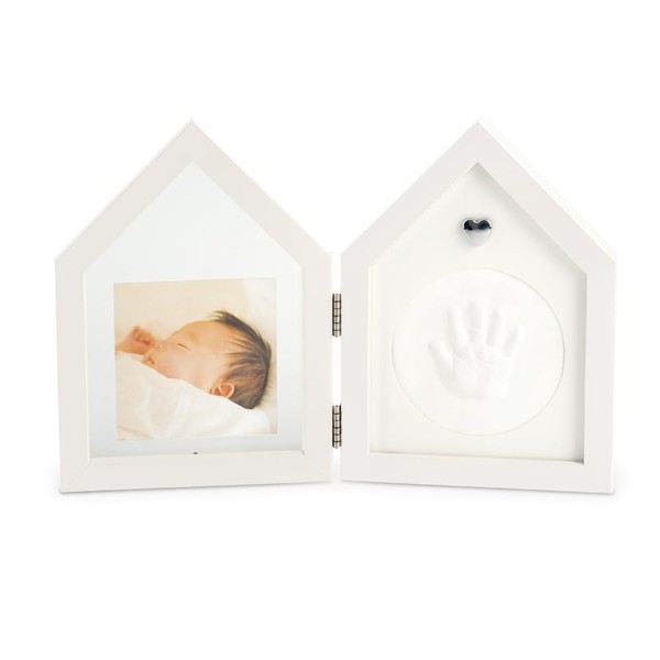 HAUS House Heart Photo Frame, Handles, Baby Frame, White, Foldable,