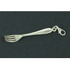 Fork Cutlery Charm Zipper Pull Pendant For Bracelet Wristlet Miniblings