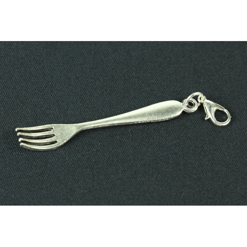 Fork Cutlery Charm Zipper Pull Pendant For Bracelet Wristlet Miniblings