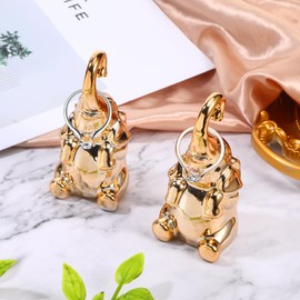 Loving Pair of Elephant Decor Small Gold Elephant Statues for Modern Boho Style Home Decor Decorative Ornaments for Mothers Day.Father's Day, White Elephant Gifts(2 Pcs)