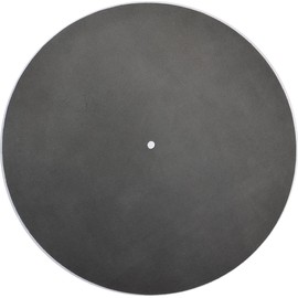 Genuine Leather Turntable Platter Mat - Charcoal Gray Suede