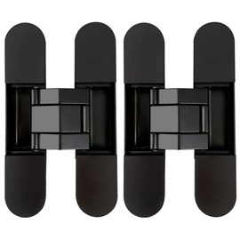 Alamic Invisible Hinges Concealed Door Hinge Heavy Duty Hidden Hinge Up to 132lbs 3-D Adjustable - Black -1 Pair