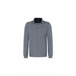 BRAX Men's Style Pharell J Polo Long Sleeve Cotton Mix Pullover, Dark Navy