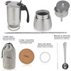 Milu Espresso Maker Suitable for Induction Hobs, 2/4/6 Cups, Stainless
