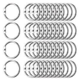 Binder Rings,40Pcs 30mm/1.2 inch Loose Leaf Binder Rings Nickel Plating, Loose Leaf Binder Rings Index Card Rings Small Book Rings for Flash Cards, Office School,Home,Papers, Keychains