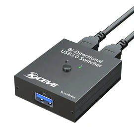 USB 3.0 Switch Selector, Bi-Directional USB Switch 2 in 1 Out / 1 in 2 Out, MLEEDA USB3.0 Switcher for 2 Computers Share Keyboard Mouse Scanner Printer
