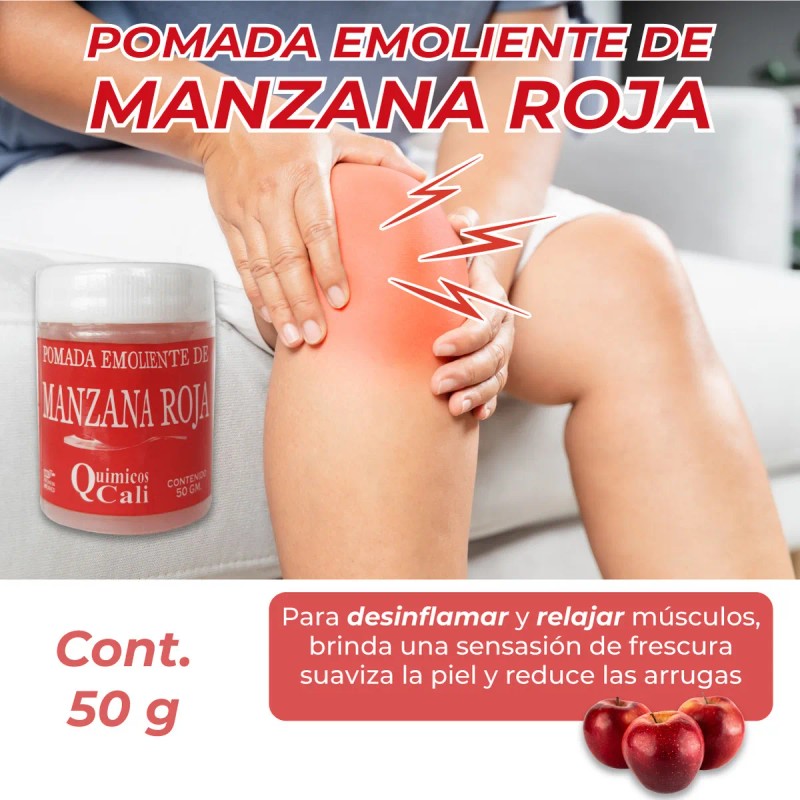 Pomada Emoliente De Manzana Roja Pack3 Frascos De 50g Manzana